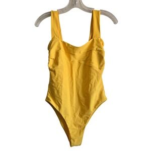 Tularosa Medium One Piece Swimsuit Women Yellow Excellent Sweetheart High Cut